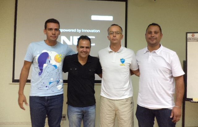 Igor Savala, Alexandre Soares, Junior e o Presidente Jorge na divulgação da comissão técnica da Seleção Paulista